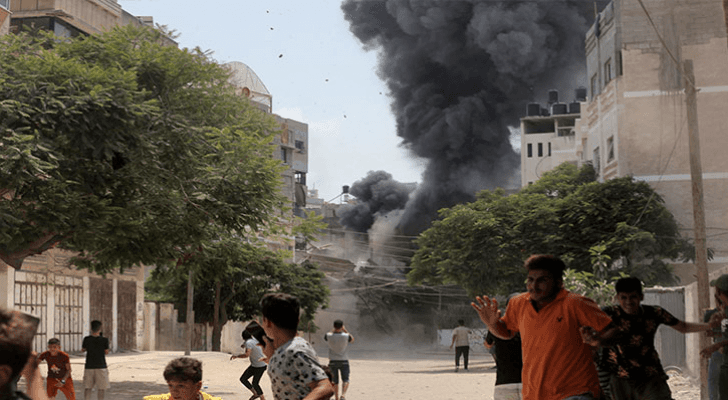 الصورة اثناء القصف على غزة