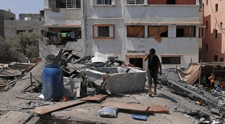 صورة توضيحية لآثار الدمار الذي خلفه عدوان الاحتلال الإسرائيلي على غزة