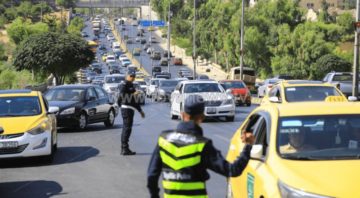 شرطة السير في أحد شوارع العاصمة عمان