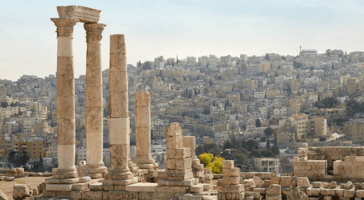 آثار جبل القلعة في العاصمة عمان
