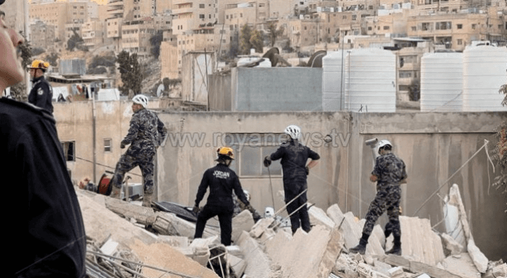 صورة من موقع انهيار عمارة اللويبدة