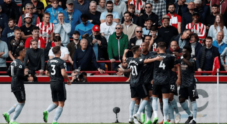 صورة من مباراة أرسنال وبرينتفورد في الدوري الإنجليزي الممتاز