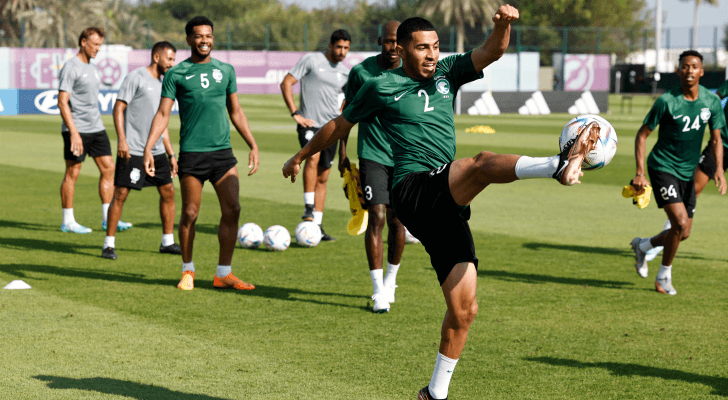 جانب من تدريبات المنتخب السعودي في قطر