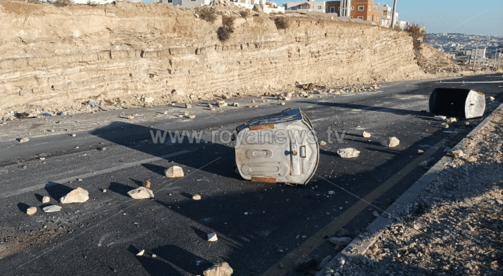من اغلاق الطرق في محافظة الكرك