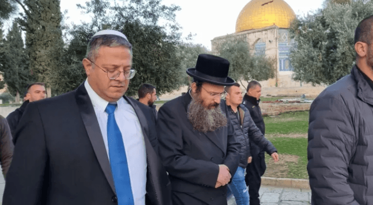 صور من افقتحام إيتمار بن غفير للمسجد الأقصى