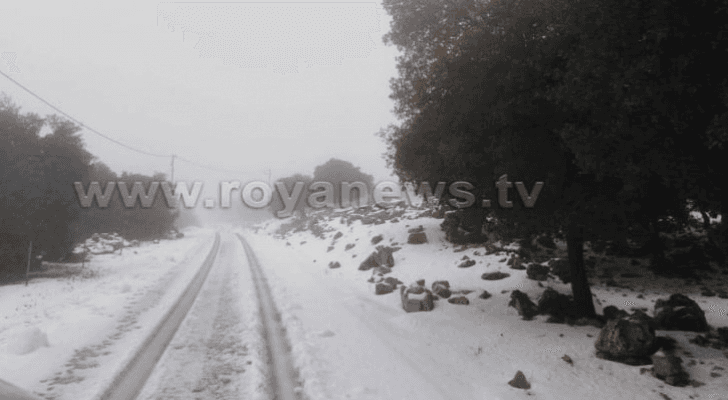 لقطة أرشيفية للثلوج في رأس منيف