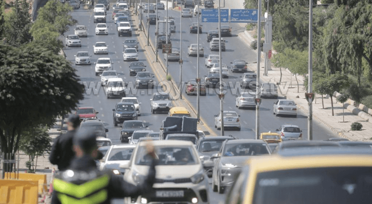 ازدحام مركبات في العاصمة عمان