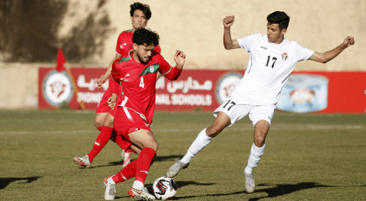صورة من المباراة الودية بين المنتخبين الأردني والإيراني للشباب