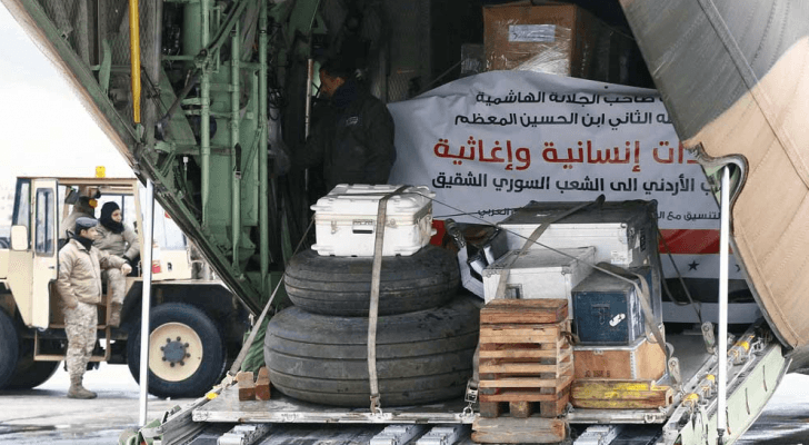 جانب من المساعدات التي أرسلها الأردن إلى سورية - أرشيفية