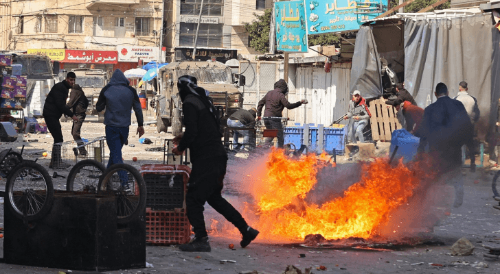 مواجهات الاحتلال مع الفلسطينيين في البلدة القديمة بنابلس