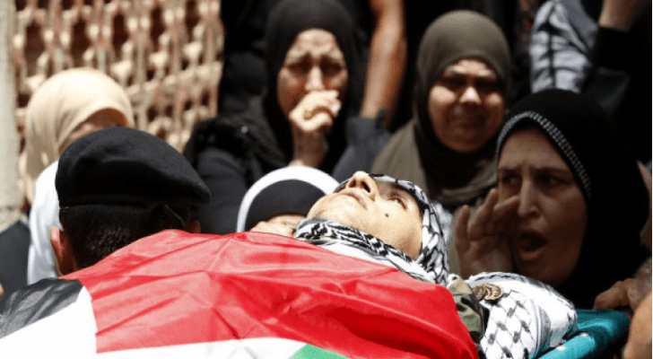صورة أرشيفية من تشييع جثمان شهيد فلسطيني
