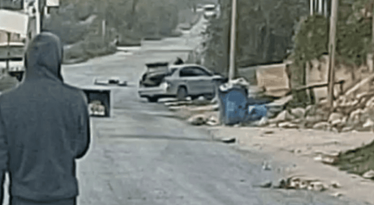 صورة المركبة التي استهدفها قوات الاحتلال في جبع