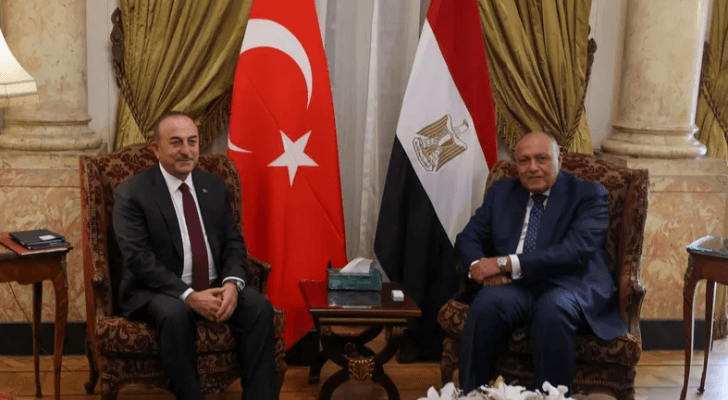جانب من لقاء الوزيرين في مقر الخارجية المصرية