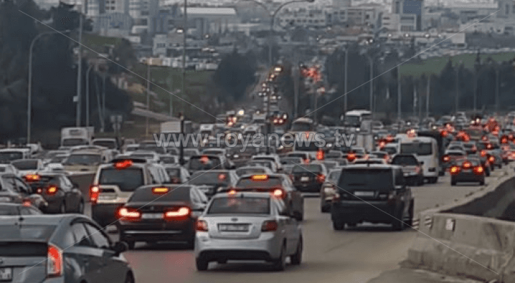 أزمة سير في شوارع العاصمة عمان