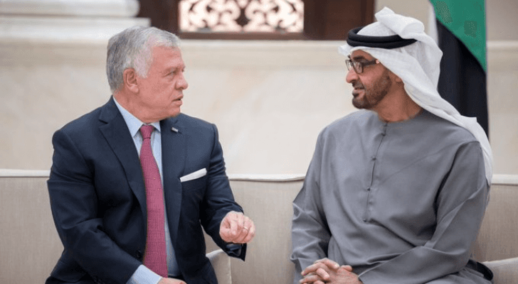 الرئيس الإماراتي الشيخ محمد زايد آل نهيان وجلالة الملك عبدالله الثاني