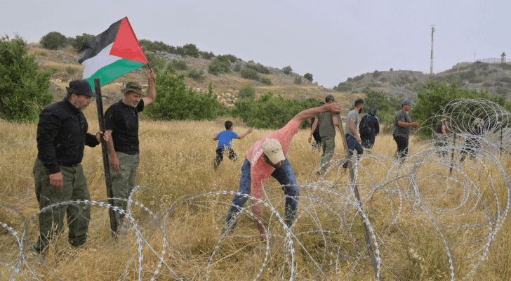 جانب من المواجهات على الحدود اللبنانية مع فلسطين
