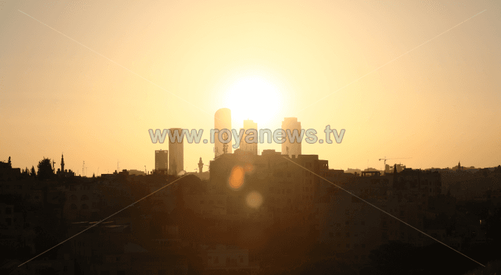 منظر للعاصمة عمان في ساعات المساء