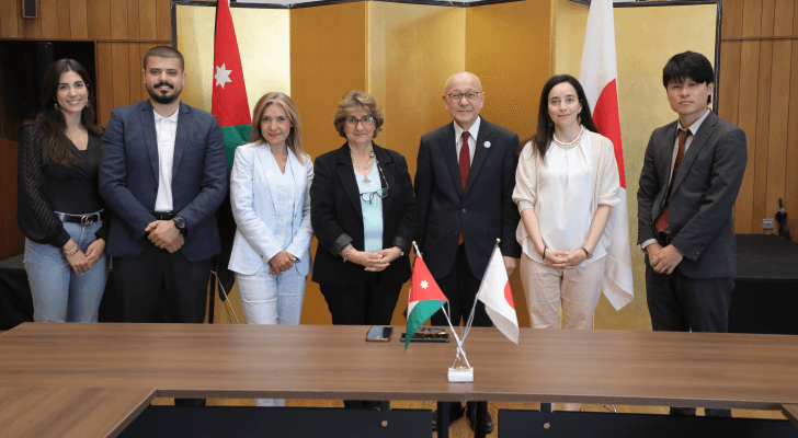 جانب من استقبال سفير اليابان في الأردن السيدة هالة زريقات، المستشارة والممثلة لمجموعة رؤيا الإعلامية والسيدة لارا الصفدي مديرة "رؤيا كيدز" وفريق رؤيا
