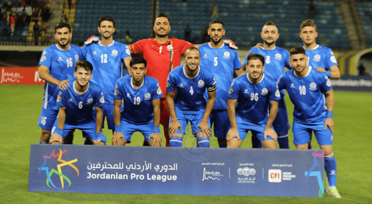 صورة لفريق الرمثا خلال مواجهته أمام الحسين إربد