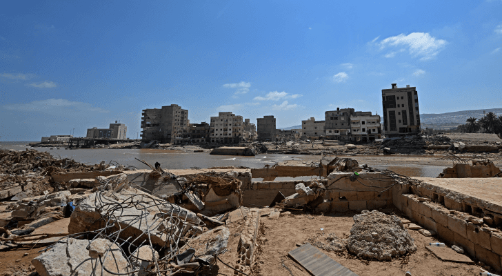 آثار الفيضانات وإعصار دانيال الذي ضرب ليبيا