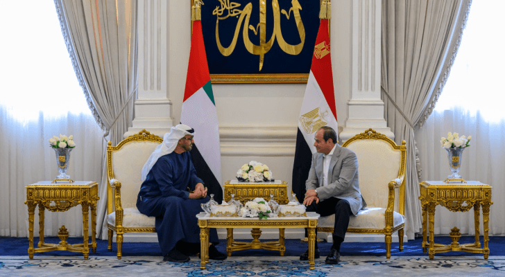 الرئيس المصري عبد الفتاح السيسي ورئيس دولة الإمارات محمد بن زايد