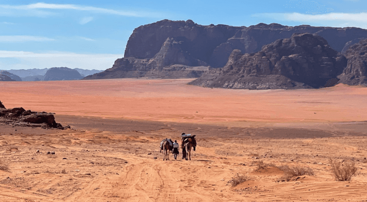وادي عربة منطقة جذب سياحي نظرا للواحات المميزة والكثبان الرملية الكبيرة والجبال الصخرية