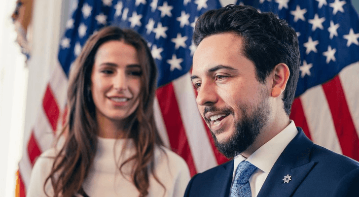 الأمير الحسين بن عبدالله الثاني ولي العهد والأميرة رجوة الحسين