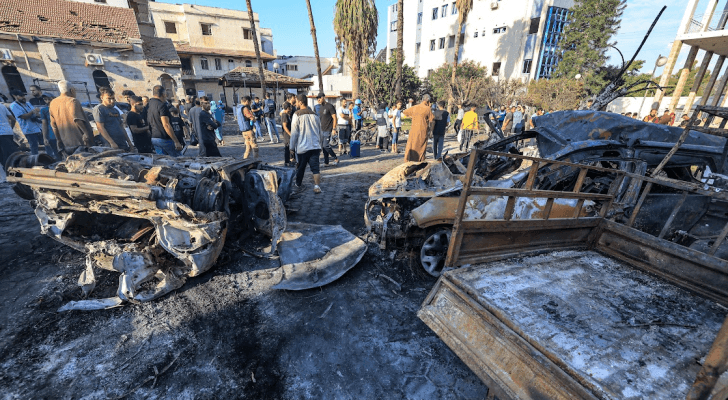 آثار قصف مستشفى المعمداني في غزة
