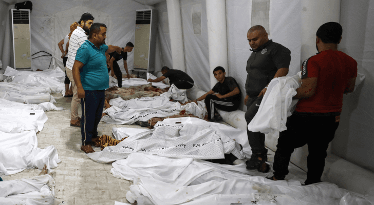 جثامين بعض شهداء مجزرة مستشفى المعمداني