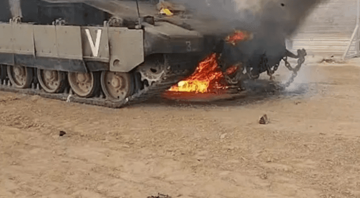 استهداف دبابة للاحتلال في محيط غزة