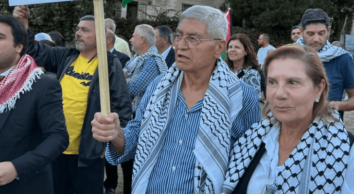 رئيس الجمعية الأردنية للعون الطبي للفلسطينيين ميشيل الصايغ وعقيلته