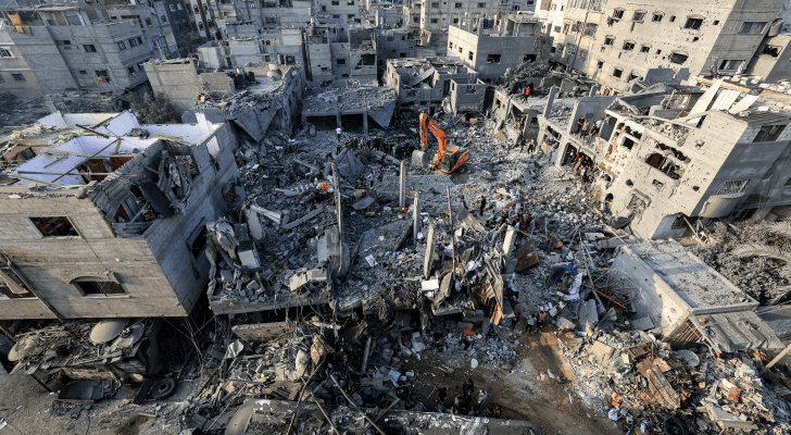 الصورة من آثار الدمار الذي خلفه الاحتلال في غزة