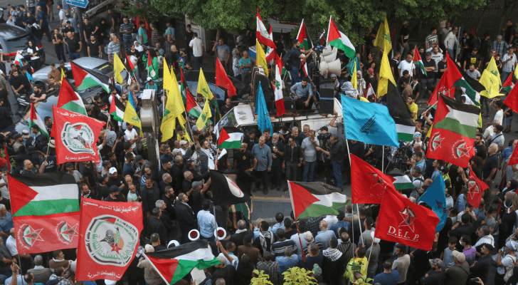 من التظاهرة في بيروت دعما لفلسطين