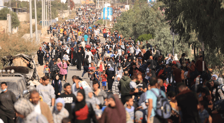 نزوح الفلسطينيين من شمال غزة