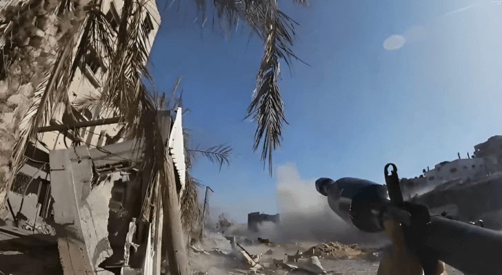 صورة من تصدي المقاومة للاحتلال الإسرائيلي في غزة