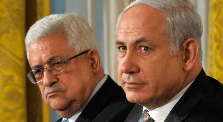 رئيس حكومة تل أبيب بنيامين نتنياهو والرئيس الفلسطيني محمود عباس