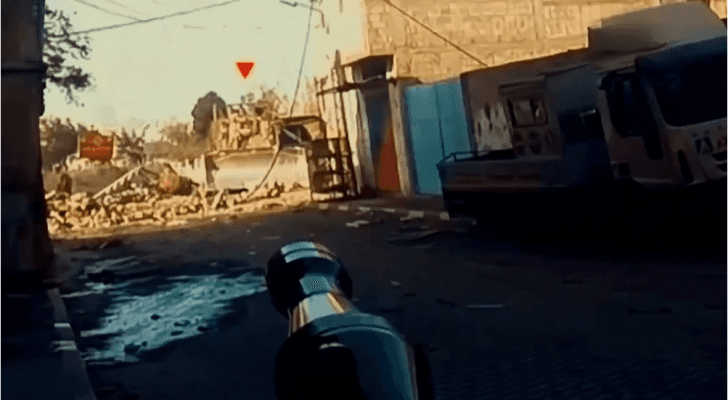 الصورة من دك المقاومة لآليات الاحتلال في محاور التوغل بقطاع غزة
