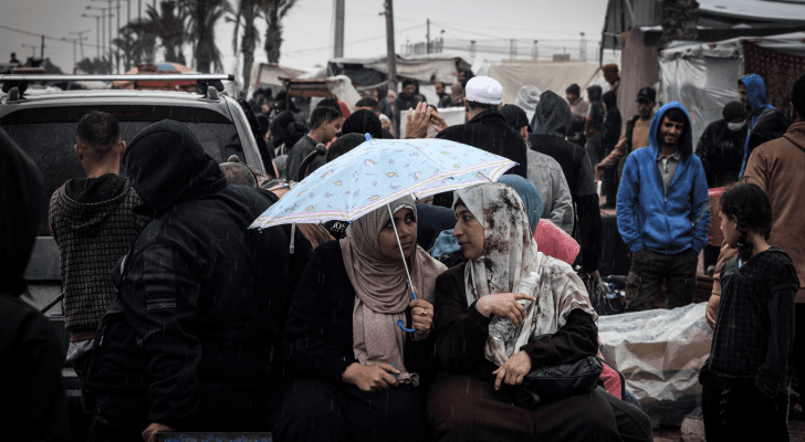 نازحون فلسطينيون في محافظة رفح جنوب قطاع غزة