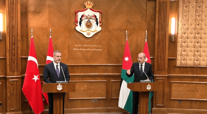 من المؤتمر الصحفي المشترك بين وزير الخارجية وشؤون المغتربين أيمن الصفدي ونظيره التركي هاكان فيدان