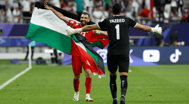 فرحة النشامى بالفوز على قطر