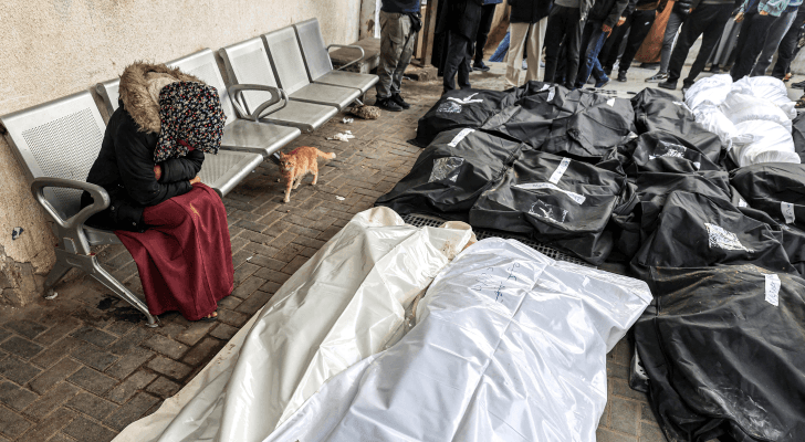 فلسطينية تبكي عائلتها في مستشفى النجار في رفح جنوب قطاع غزة