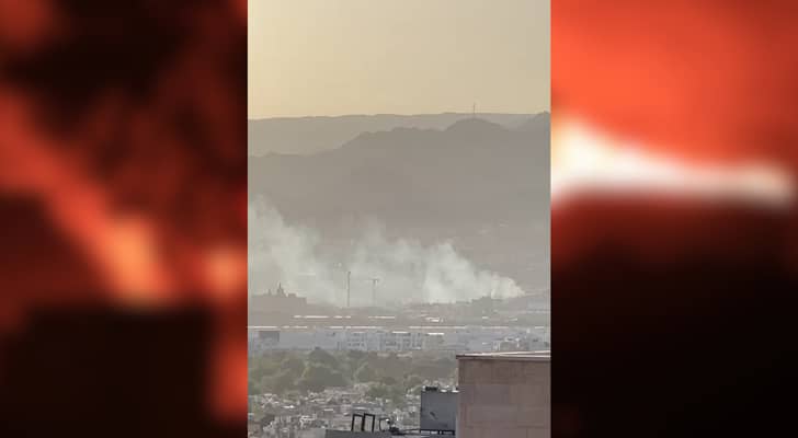 صورة تظهر تصاعد دخان في إيلات