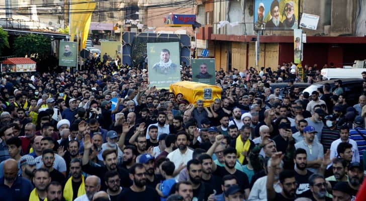 تشييع جثامين قادة في حزب الله