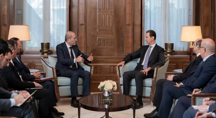 وزير الخارجية أيمن الصفدي والرئيس السوري بشار الأسد