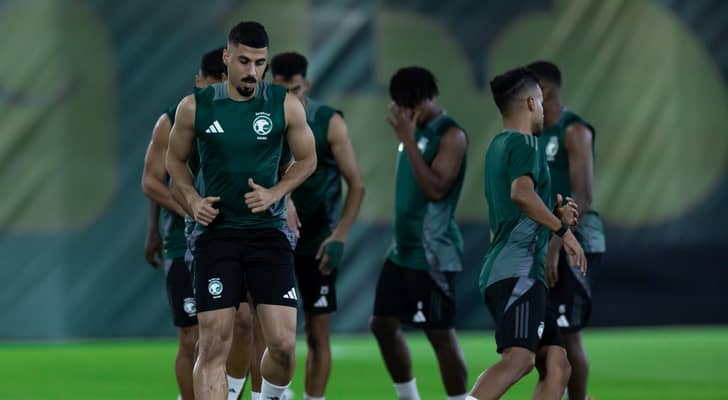 جانب من تدريبات المنتخب السعودي