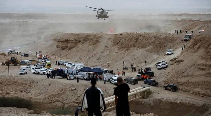 خلال عملية البحث عن المفقودين "فاجعة البحر الميت"
