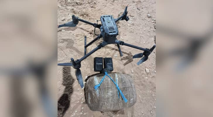 الجيش العربي: إحباط محاولة تهريب مواد مخدرة بواسطة مسيرة