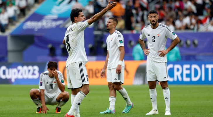 لاعبو المنتخب العراقي من مباراة سابقة