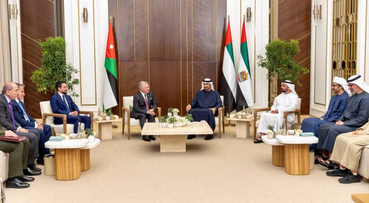 جالة الملك عبدالله الثاني سمو الشيخ محمد بن زايد آل نهيان