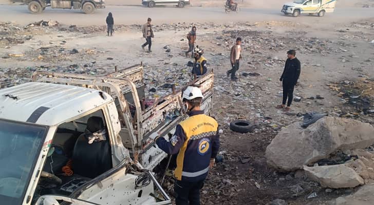 من موقع تفجير المركبة في حلب